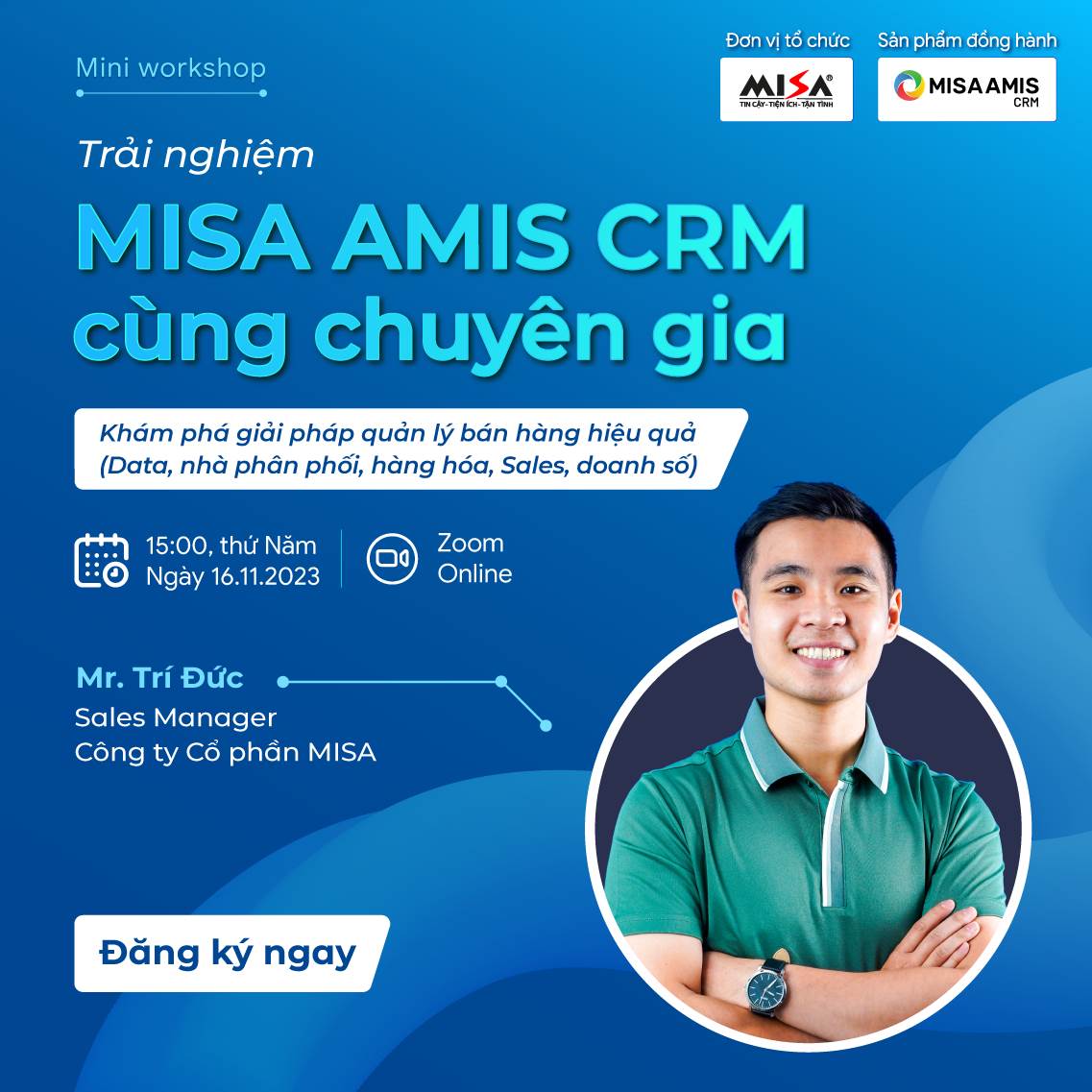 Trải nghiệm MISA AMIS CRM cùng chuyên gia