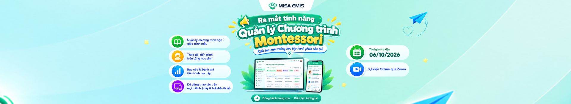 [SỰ KIỆN ONLINE] RA MẮT TÍNH NĂNG QUẢN LÝ MONTESSORI TRÊN MISA EMIS
