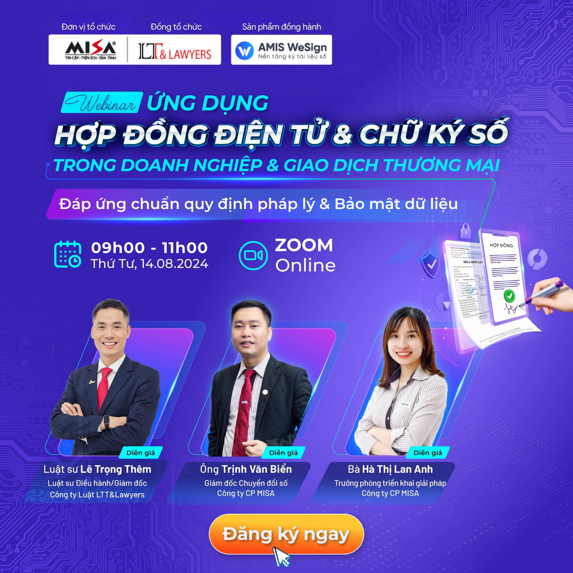 Ứng dụng hợp đồng điện tử & chữ ký số trong doanh nghiệp và giao dịch thương mại: Đáp ứng chuẩn quy định pháp lý & Bảo mật dữ liệu