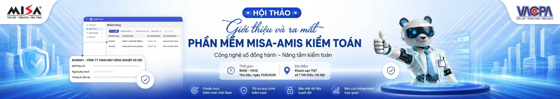 Hội thảo “Giới thiệu và ra mắt phần mềm MISA-AMIS Kiểm toán”