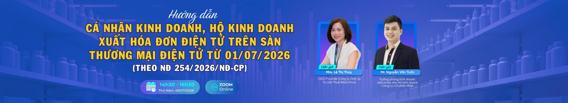 Hướng dẫn Cá nhân kinh doanh, hộ kinh doanh xuất hóa đơn trên sàn TMĐT 01/07/2026 (theo NĐ 254/2026/NĐ-CP)
