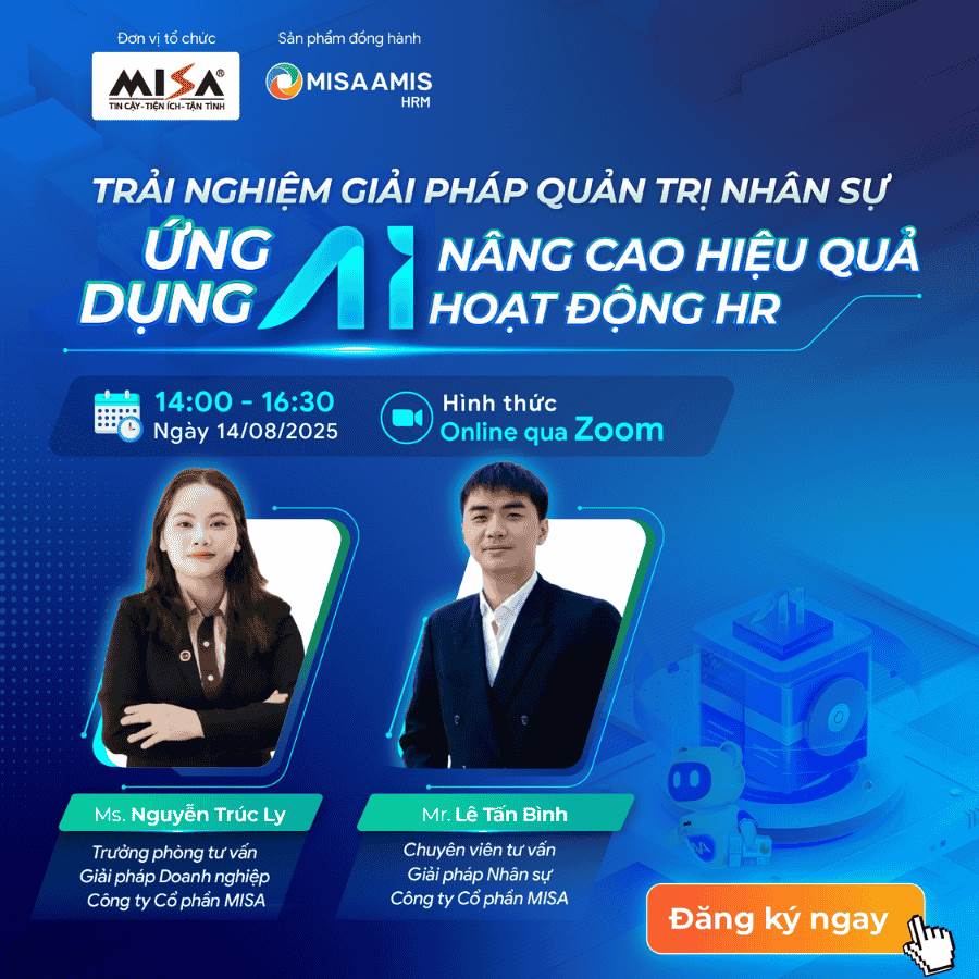 TRẢI NGHIỆM GIẢI PHÁP QUẢN TRỊ NHÂN SỰ - ỨNG DỤNG AI NÂNG CAO HIỆU QUẢ HOẠT ĐỘNG HR