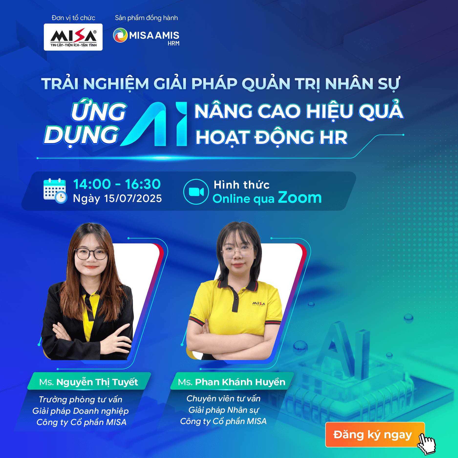 TRẢI NGHIỆM GIẢI PHÁP QUẢN TRỊ NHÂN SỰ - ỨNG DỤNG AI NÂNG CAO HIỆU QUẢ HOẠT ĐỘNG HR