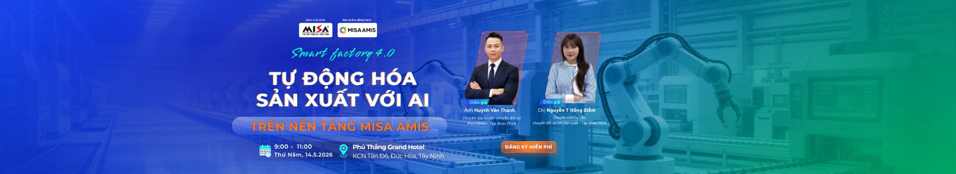 [Tây Ninh] SMART FACTORY 4.0: TỰ ĐỘNG HÓA SẢN XUẤT VỚI AI TRÊN NỀN TẢNG MISA AMIS