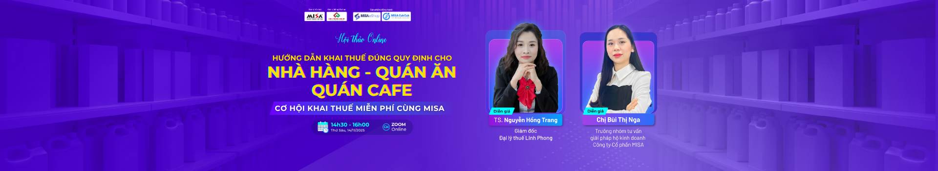[Online Zoom] HƯỚNG DẪN KHAI THUẾ ĐÚNG QUY ĐỊNH PHÁP LUẬT CHO NHÀ HÀNG - QUÁN ĂN - QUÁN CAFE 