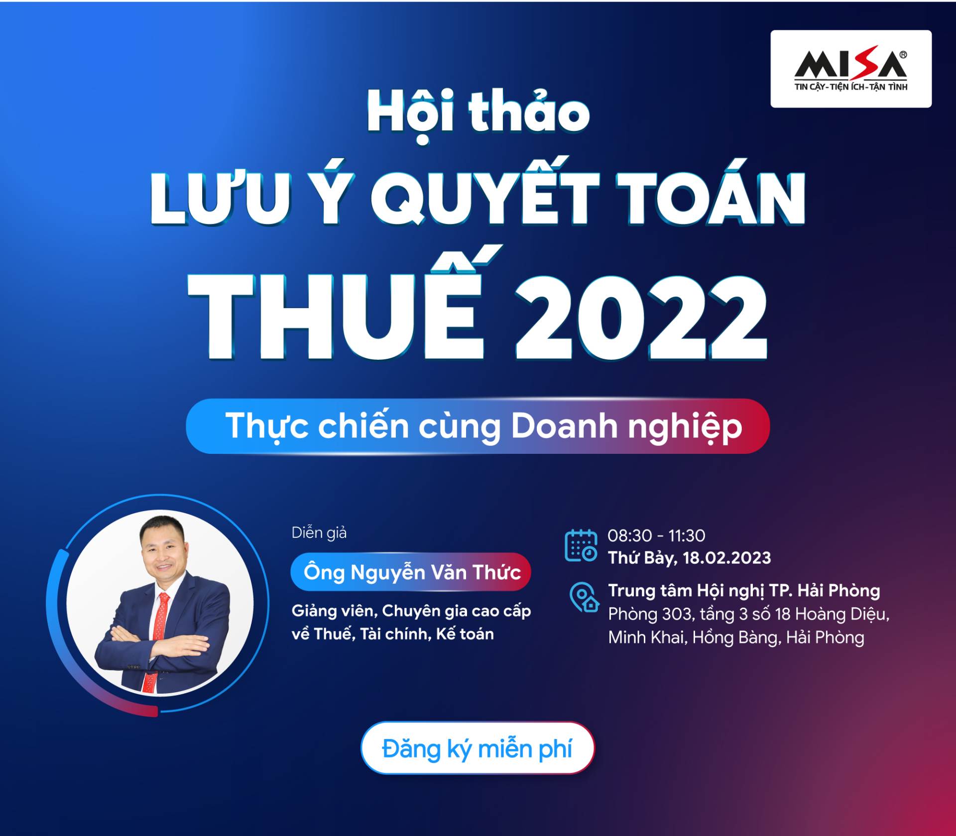 [Offline tại Hải Phòng] LƯU Ý QUYẾT TOÁN THUẾ 2022 - THỰC CHIẾN CÙNG DOANH NGHIỆP