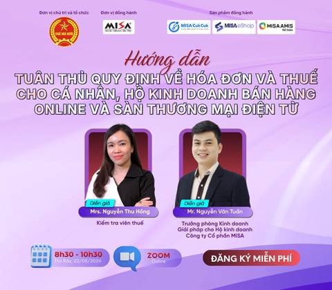 Hướng dẫn tuân thủ quy định về hóa đơn và thuế cho cá nhân, hộ kinh doanh bán hàng online và sàn Thương mại điện tử