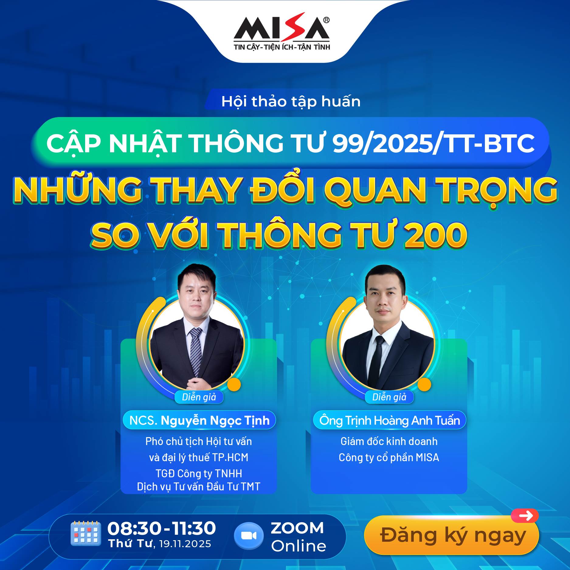 Hội thảo tập huấn Online: Cập nhật Thông tư 99/2025/TT-BTC - Những thay đổi quan trọng so với Thông tư 200