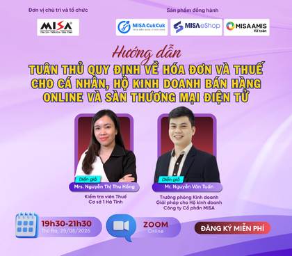 Hướng dẫn tuân thủ quy định về hóa đơn và thuế cho cá nhân, hộ kinh doanh bán hàng online và sàn Thương mại điện tử