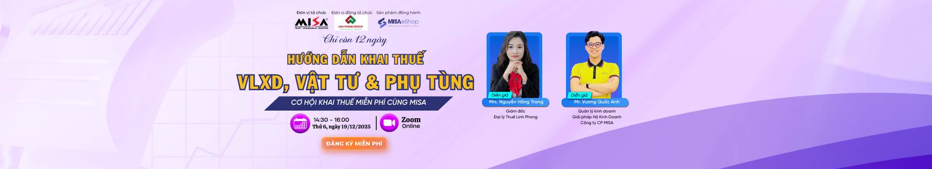 [Online Zoom] Chỉ còn 12 ngày : HƯỚNG DẪN KHAI THUẾ CHO VẬT LIỆU XÂY DỰNG, VẬT TƯ & PHỤ TÙNG