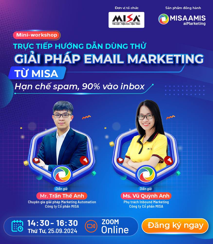 TRỰC TIẾP HƯỚNG DẪN DÙNG THỬ GIẢI PHÁP EMAIL MARKETING TỪ MISA  - Hạn chế spam, 90% vào inbox