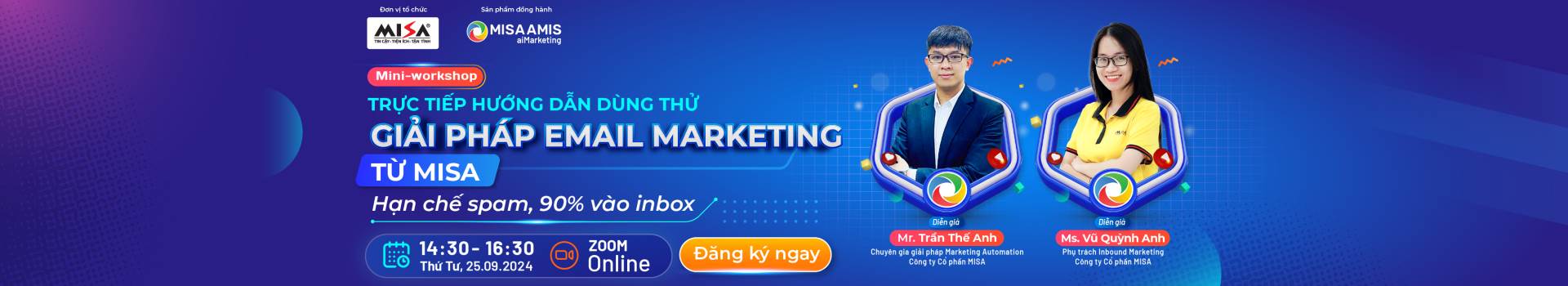 TRỰC TIẾP HƯỚNG DẪN DÙNG THỬ GIẢI PHÁP EMAIL MARKETING TỪ MISA  - Hạn chế spam, 90% vào inbox