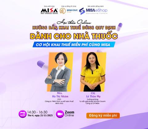[Online Zoom] HƯỚNG DẪN KHAI THUẾ ĐÚNG QUY ĐỊNH PHÁP LUẬT CHO NHÀ THUỐC