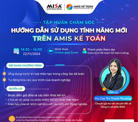 [Webinar] HƯỚNG DẪN SỬ DỤNG TÍNH NĂNG MỚI TRÊN AMIS KẾ TOÁN
