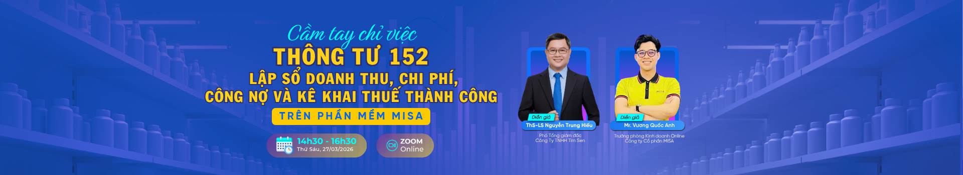 Cầm tay chỉ việc Thông tư 152: Lập sổ doanh thu, chi phí, công nợ và kê khai thuế thành công trên MISA