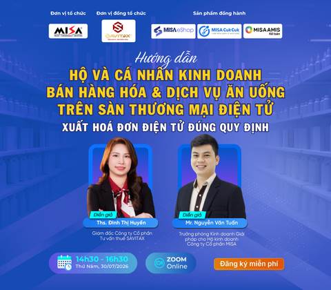 Hướng dẫn Hộ và Cá nhân kinh doanh bán hàng hóa & dịch vụ ăn uống trên sàn TMĐT xuất hoá đơn điện tử đúng quy định