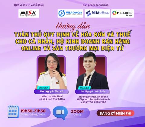 Hướng dẫn tuân thủ quy định về hóa đơn và thuế cho cá nhân, hộ kinh doanh bán hàng online và sàn Thương mại điện tử