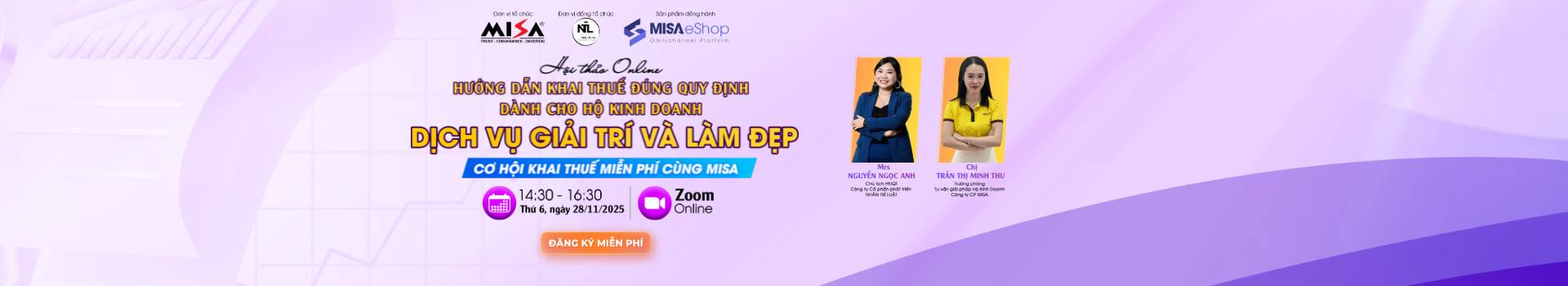 [Online Zoom] HƯỚNG DẪN KHAI THUẾ ĐÚNG QUY ĐỊNH PHÁP LUẬT CHO HỘ KINH DOANH DỊCH VỤ GIẢI TRÍ & LÀM ĐẸP