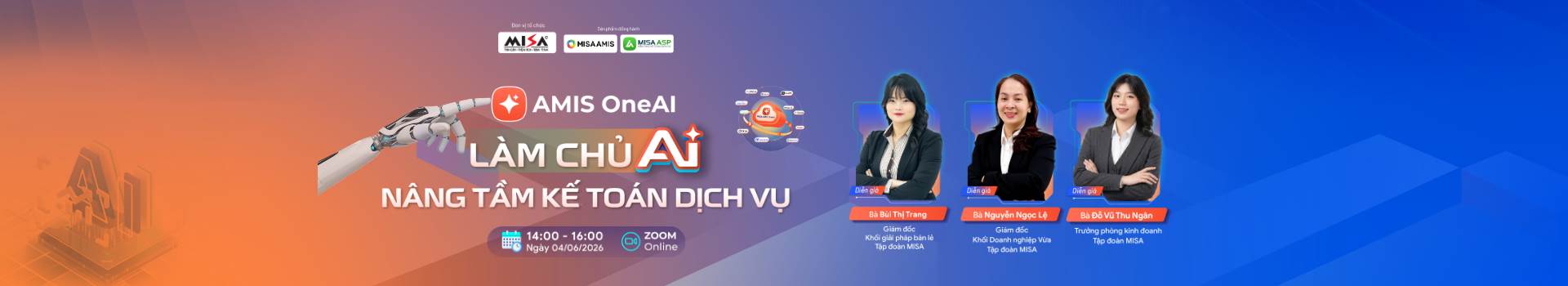 Online | Đào tạo AMIS ONE AI - LÀM CHỦ AI NÂNG TẦM KẾ TOÁN DỊCH VỤ 