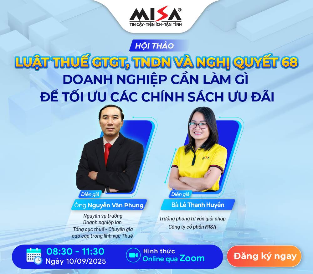 [ONLINE ZOOM] Luật Thuế GTGT, TNDN và Nghị quyết 68 - Doanh nghiệp cần làm gì để tối ưu các chính sách ưu đãi